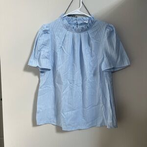 Chic Light Blue Women's Blouse